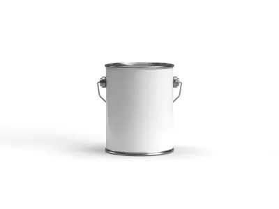 One pint paint can with metal handle  3D model