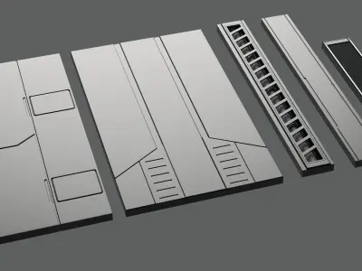 Sci-Fi-Panels-Pack 6 free scifi panels pack Free 3D model