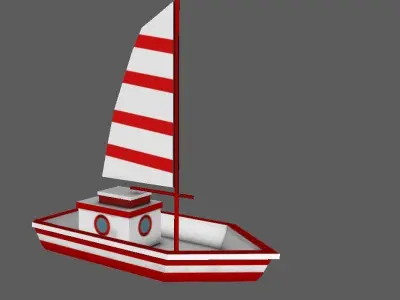 Low Poly Sail Boat Low-poly 3D model