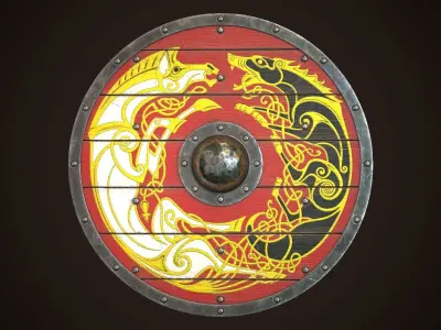 Viking Shield 11 Low-poly 3D model