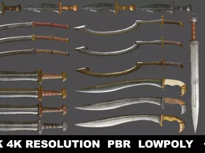 Ancient Weapons Collection Low-poly 3D model