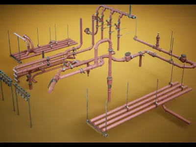 Fire Safety Building Equipment Low-poly 3D model