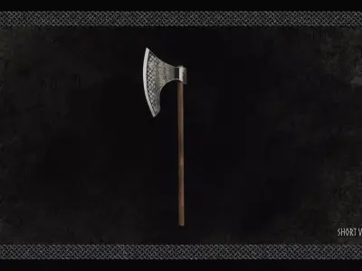 Short Viking Battleaxe Low-poly 3D model