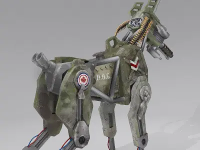 DOG 51  Military Robot  Free low-poly 3D model