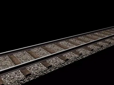 Railway Track Free low-poly 3D model
