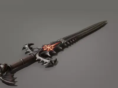 8 Low Poly Dark Fantasy Melee Swords and Scythe Collection 3D Model Pack