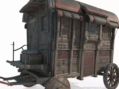 Medieval vehicle carriage 3D model