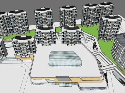 Sketchup Commercial Office Complex 245 3D model