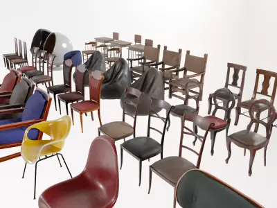 Chair Collection - Chairs Pack Low-poly 3D model