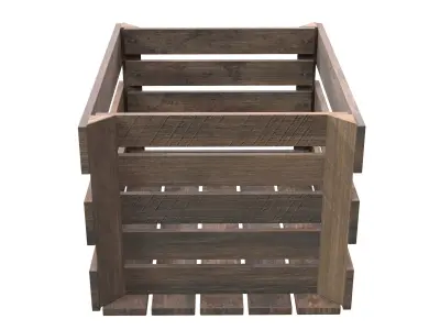 Wooden Fruit Crate 03 Low-poly 3D model