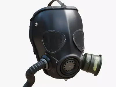 Gas Mask Low-poly 3D model 2