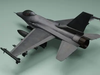 fighter plane  Low-poly 3D model