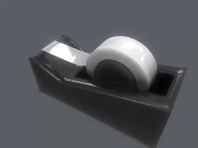 White Tape Low-poly 3D model