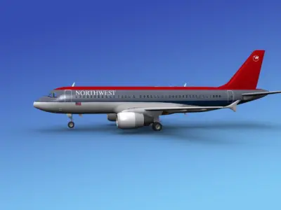 Airbus A320 Northwest Airlines 1 3D model