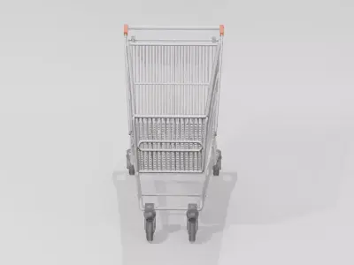 Shopping Cart 3D Model  Low Poly Game Ready Free low-poly 3D model