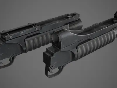 PBR M203 Grenade Launcher Low-poly 3D model