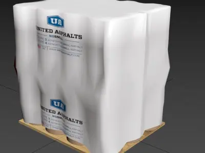 Barrels on pallet with wrap  3D model