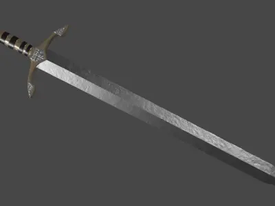 Gladius sword with Excalibur handle Low-poly 3D model