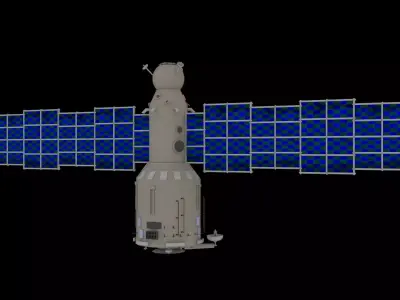 Satellite Low-Poly space station Free low-poly 3D model