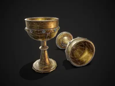 PBR Old Chalice  Low-poly 3D model