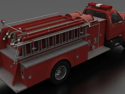 F-Series F-800 FireTruck 1995 Low-poly 3D model