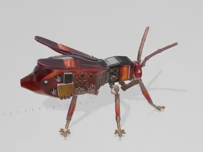 Cyberpunk Steampunk Wasp 3D Model 3D model