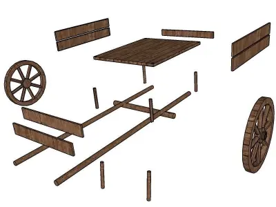 Roman cart 3D model