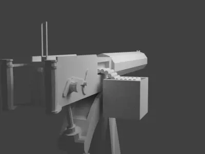 Vickers-Maxim Machine Gun WWI Free low-poly 3D model