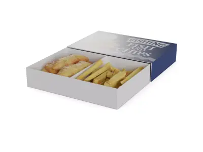 Snacks Fish and Chips Low-poly 3D model