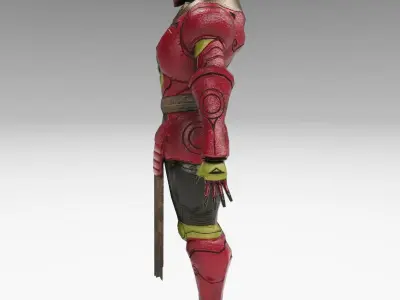  dark hero red enforcer Low-poly 3D model