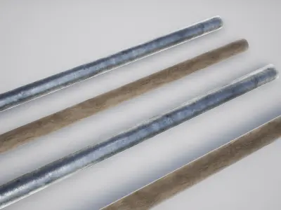 Fighting Arnis Sticks PBR Game Ready Low-poly 3D model