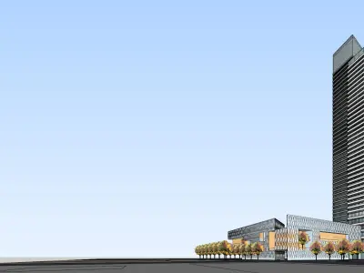 SU model of super high-rise office and commercial buildings 3D model
