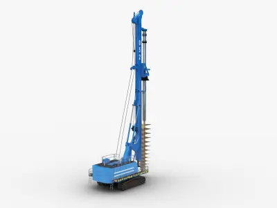 Piling Drill Low-poly 3D model