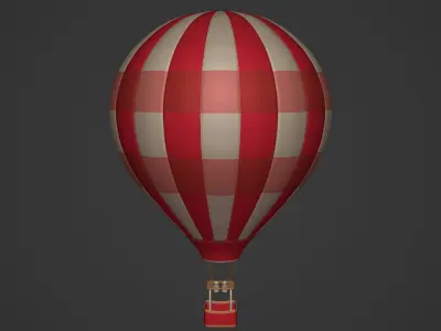 Hot Air Balloon Low-poly 3D model by Ocstard