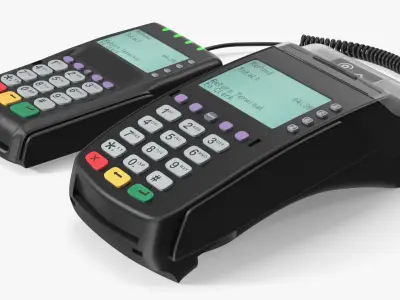 Retail Checkout Terminal with Pin Pad Uni 3D model