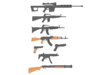 Low Poly Wepons Pack 1 Free low-poly 3D model