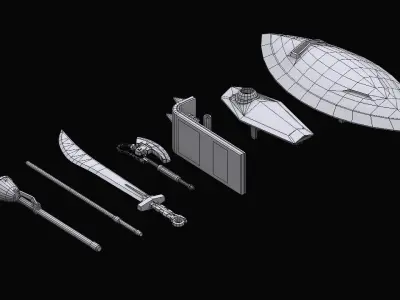 Gundam Zeon Melee Weapons 3D model