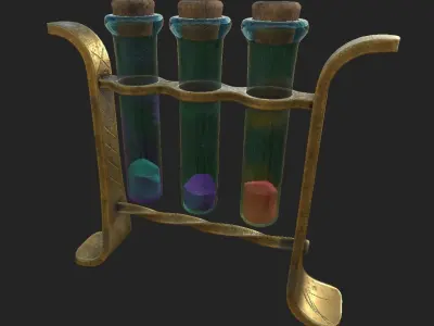 glass tubes with substances PBR low poly Low-poly 3D model