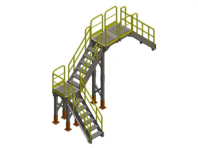 Rooftop Access Stairs Low-poly 3D model