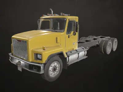 Classic Truck - Yellow Low-poly 3D model