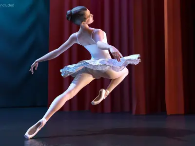 Ballerina Rigged for Cinema 4D 3D model