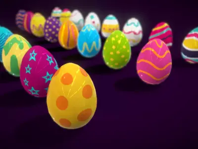 Colections Easter Eggs4 Low-poly 3D model