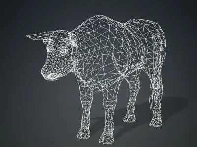 Animated Bull Low-poly 3D model