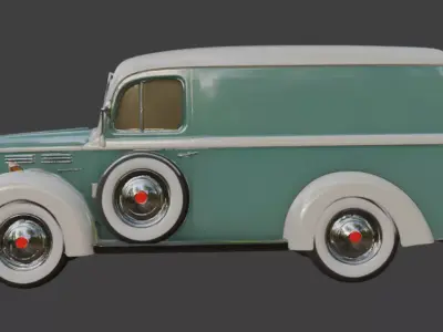 Vintage Delivery Van 3D Model 3D model