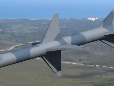 MRAAM missile flying in sky Free 3D model