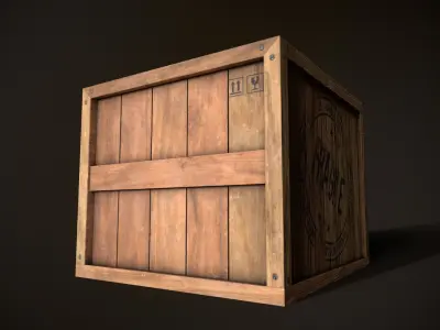 Wooden Crate-2 Low-poly 3D model