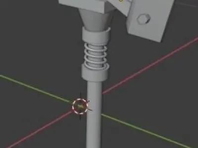 Steampunk or Sci-fi battle axe Low-poly 3D model