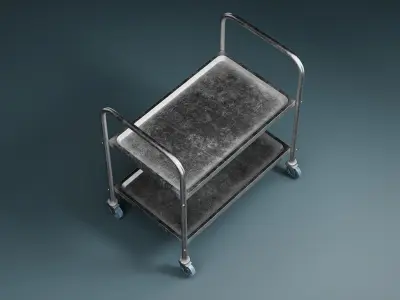 Medical and Lab Cart 02 - Game Ready PBR Low-poly 3D model