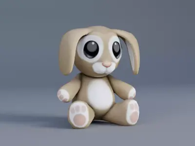 Cute Rabbit toy Low-poly 3D model