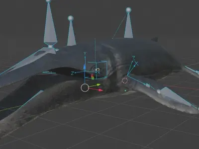 Humpback Whale Rigged Low-poly 3D model